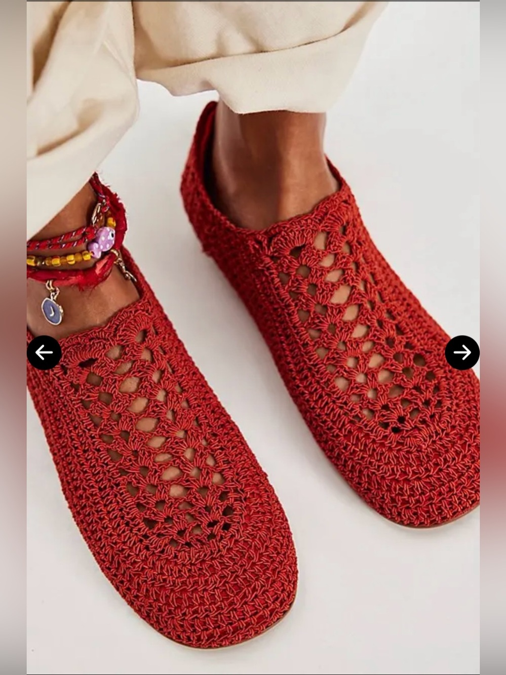 Jeffrey Campbell Red Crochet Flats